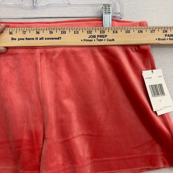 New Juicy Couture Coral Velvet Velour Stretch Pull-on Beaded Shorts Large - Picture 6 of 11
